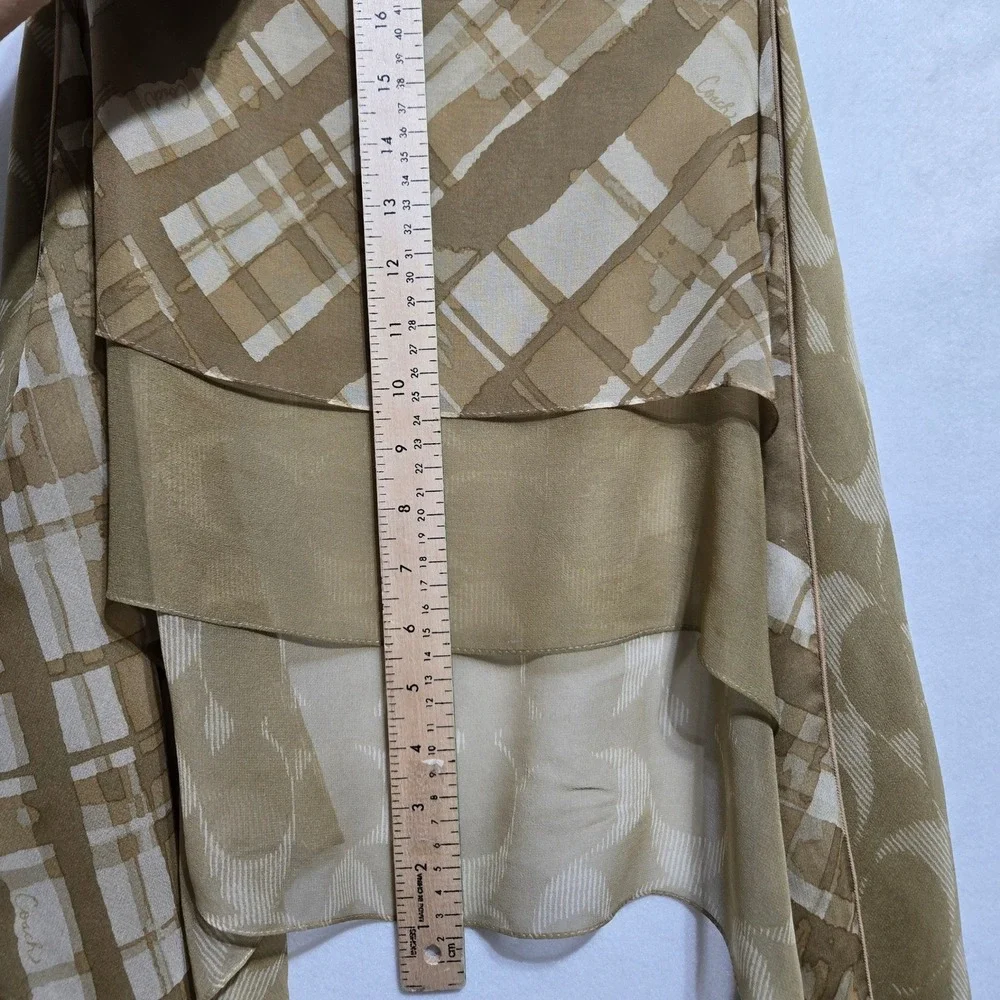 Vintage Coach Scarf Silk Blend Tan Beige Signature C Monogram 64 inches  #1049